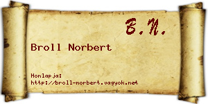 Broll Norbert névjegykártya